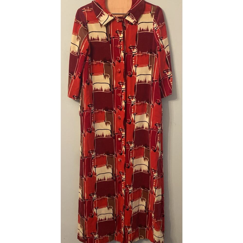 Vintage Velvet Button-Front Maxi Dress – 1970s Boho Statement Piece - Picture 1 of 10
